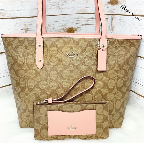 Coach signature city zip tote petal khaki wristlet - Picture 4 of 8